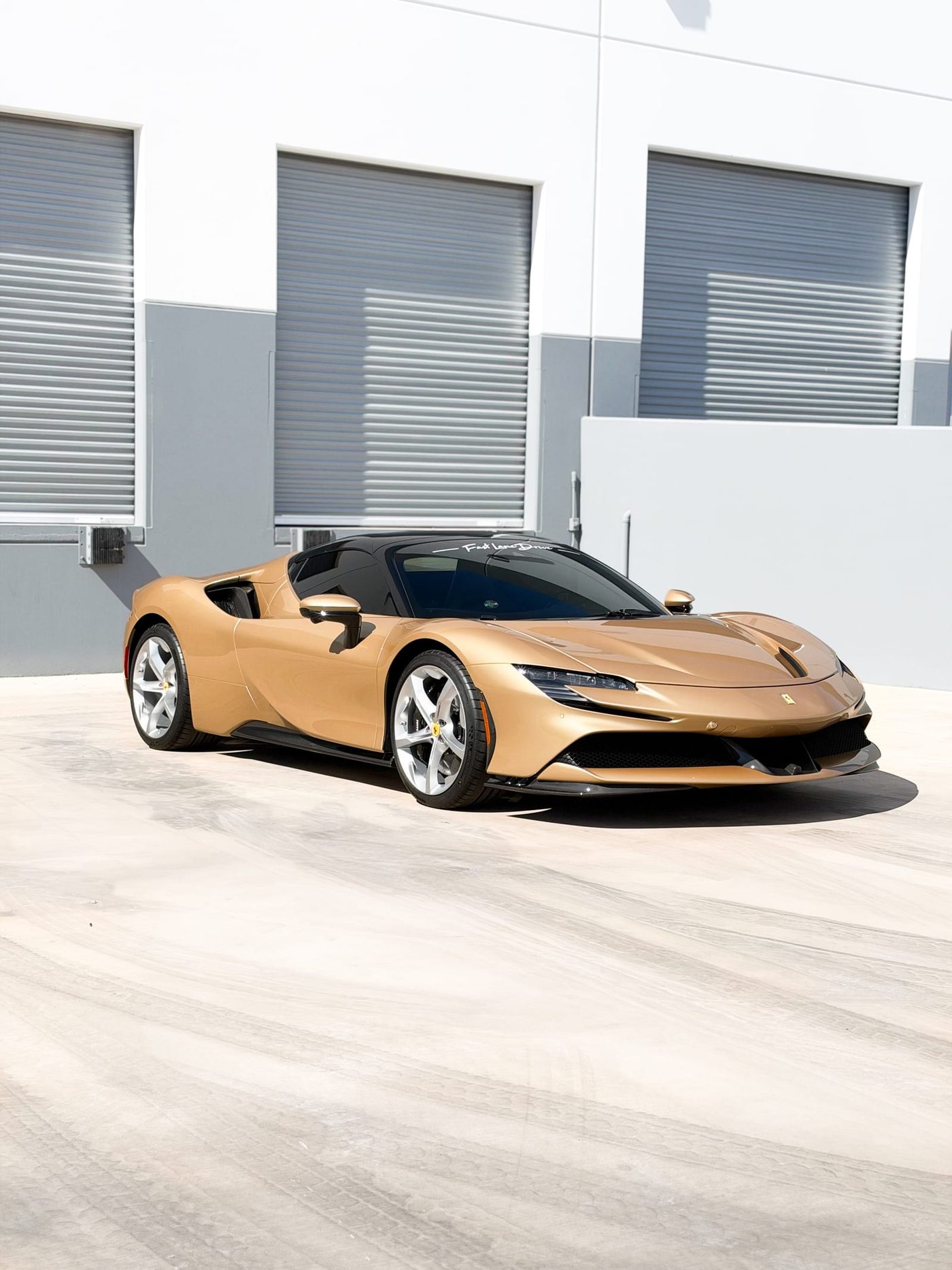 Ferrari Sf90 With Full Paint Protection Film Outside The Shop
