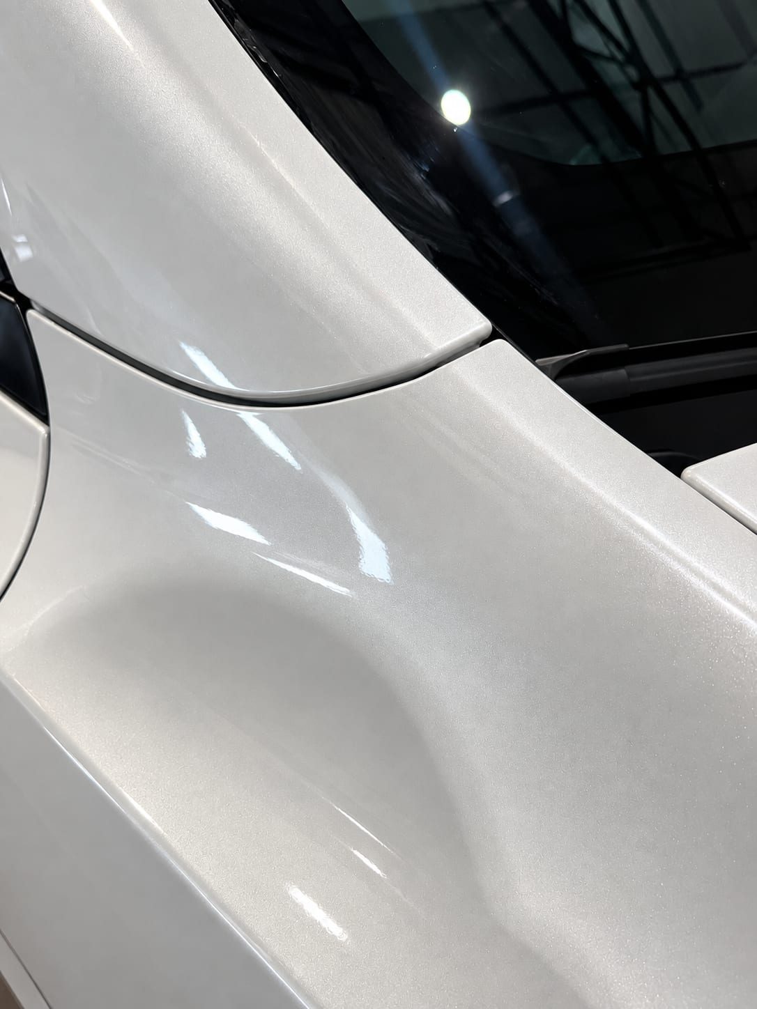 Glossy Tesla Fender After Ceramic Coating